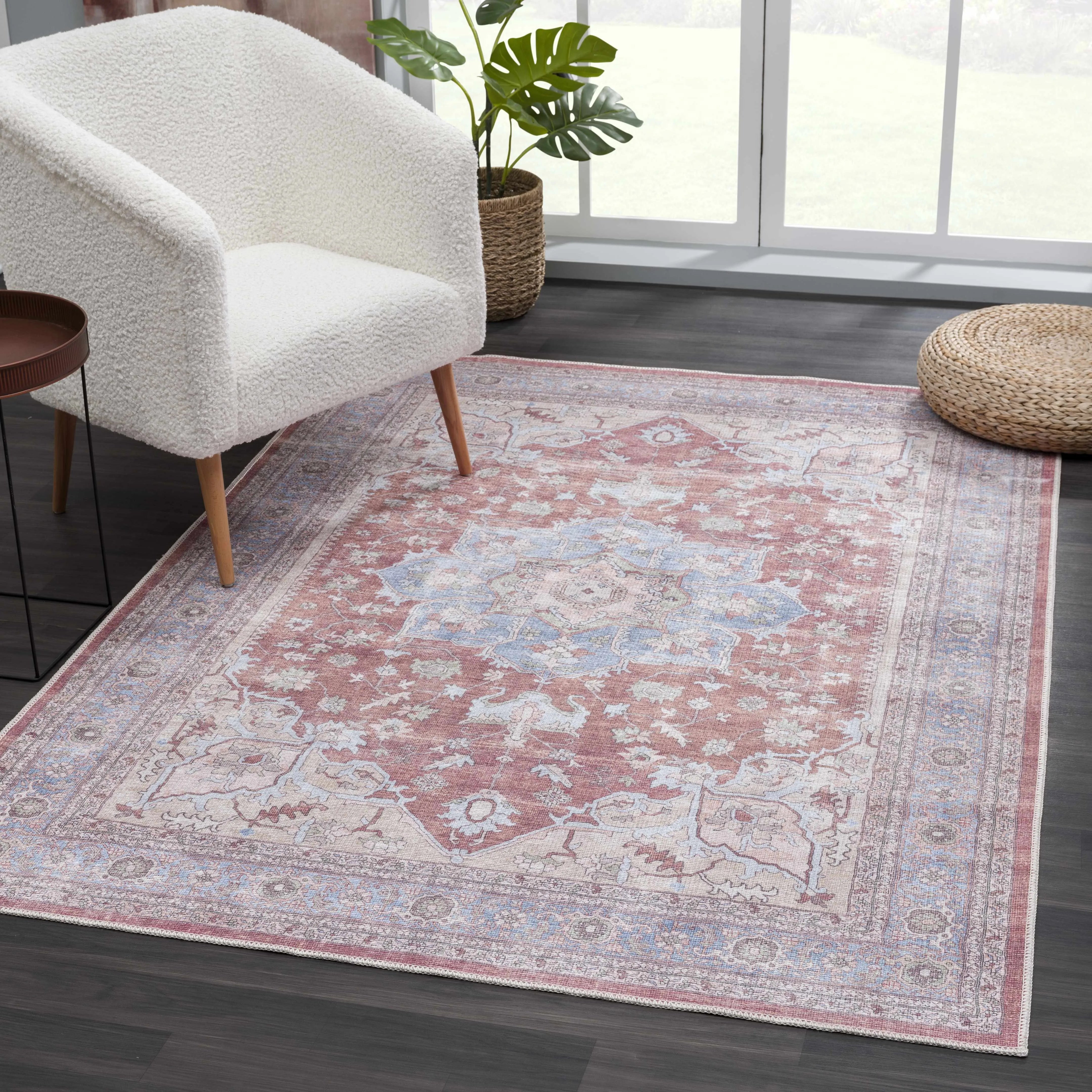 Brown Bagamanoc Medallion Washable Area Rug - Clearance