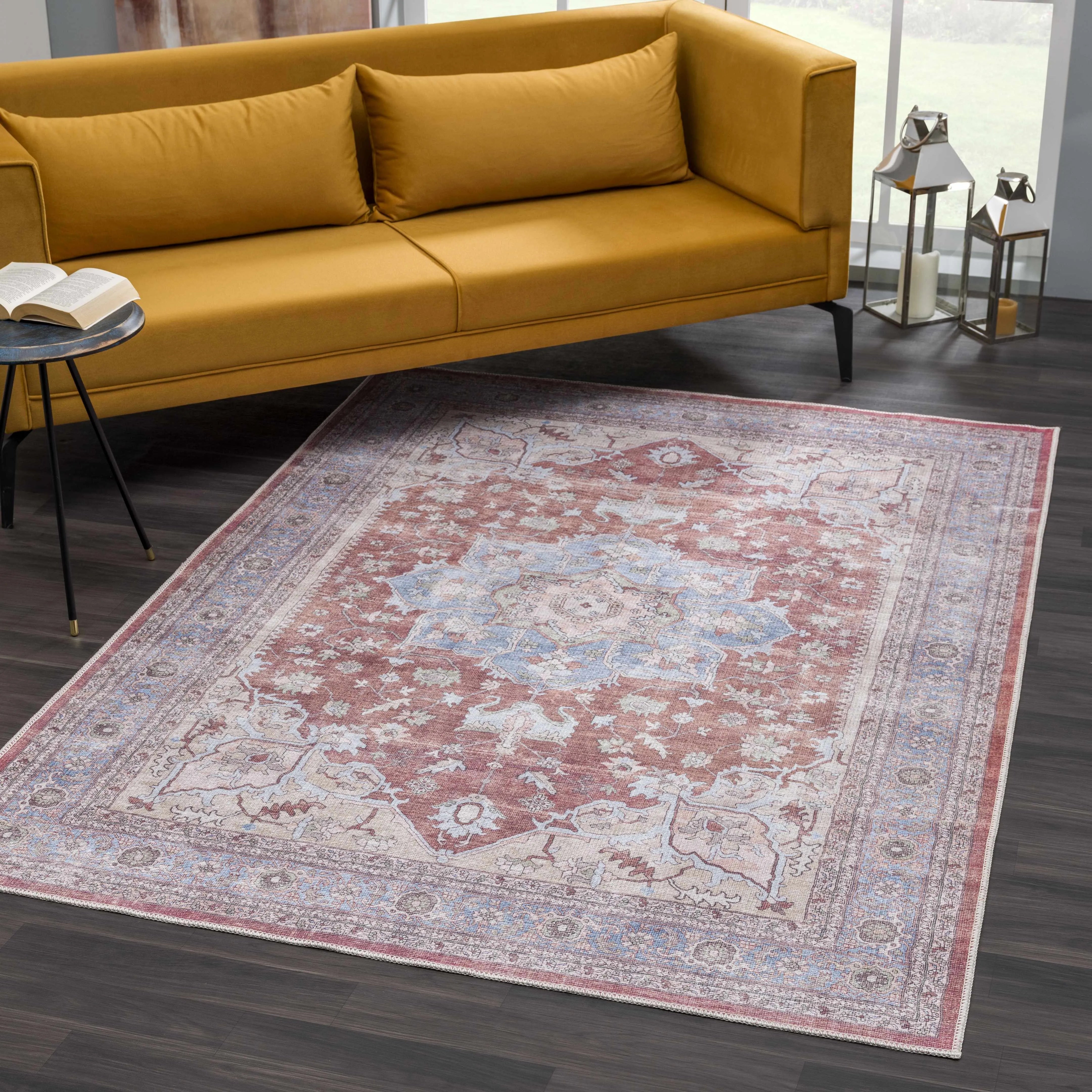 Brown Bagamanoc Medallion Washable Area Rug - Clearance