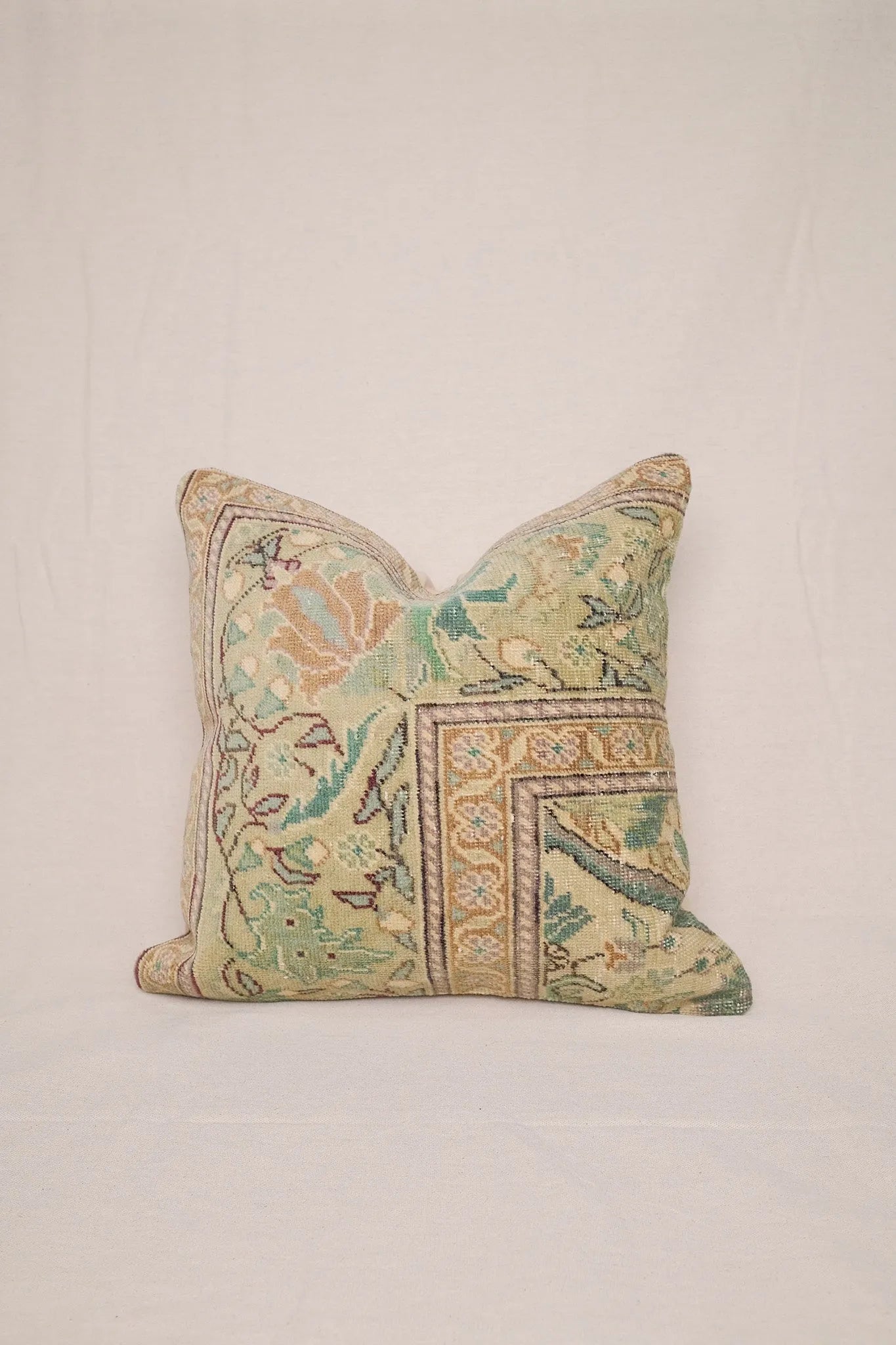 Sage Turkish Vintage Rug Pillow No.2