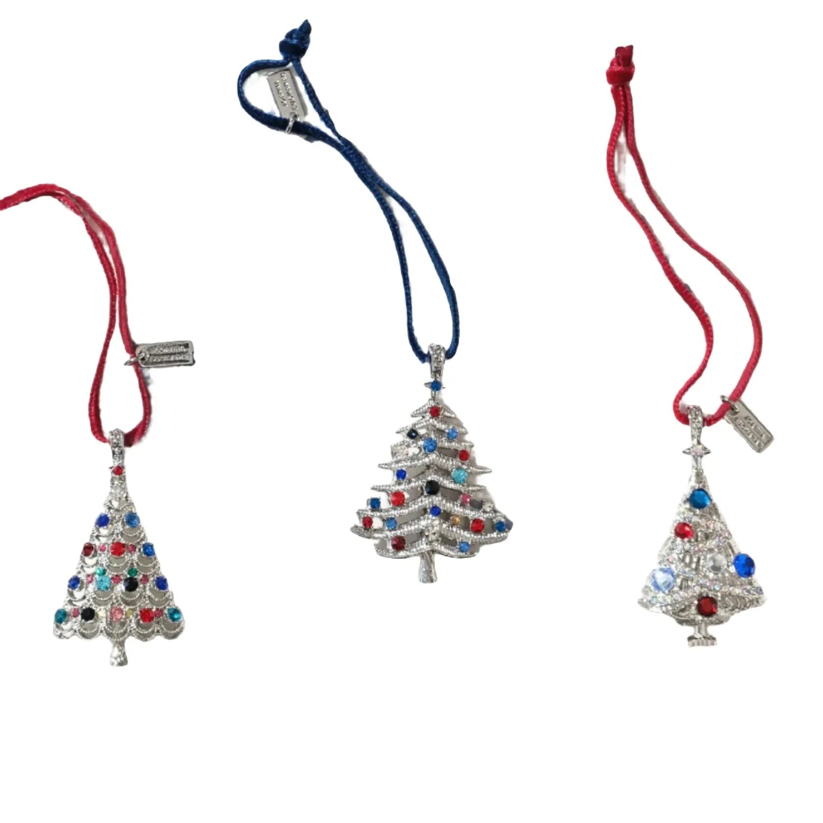 Christmas tree hanging ornament boxed gift set, silver