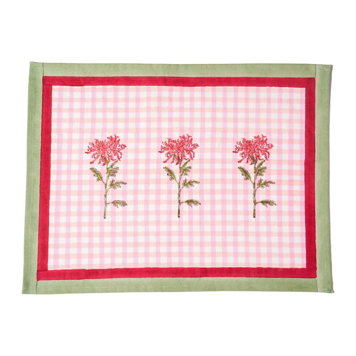 Dahlia Gingham Blockprint Placemat