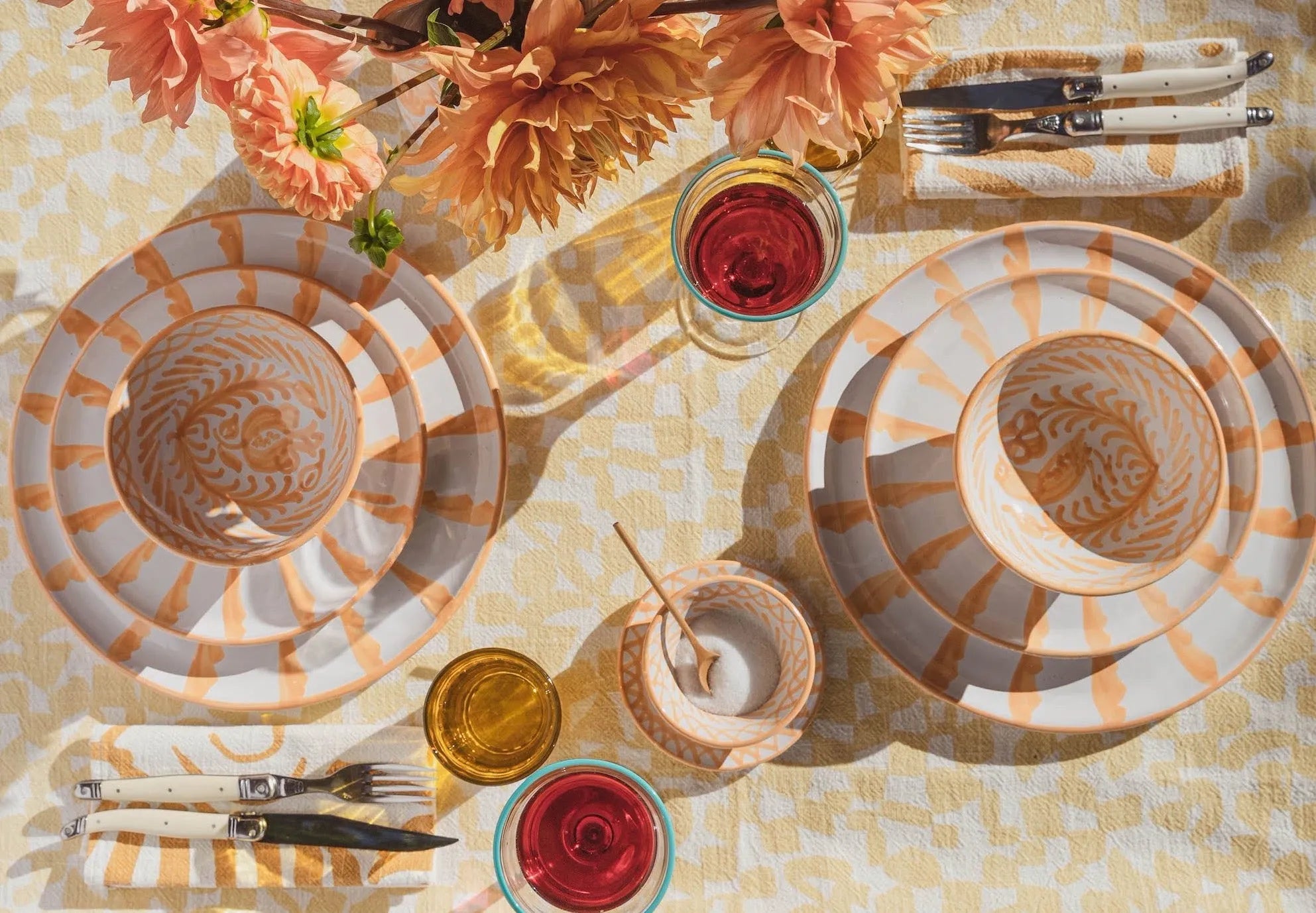 Salad plate with candy cane stripes