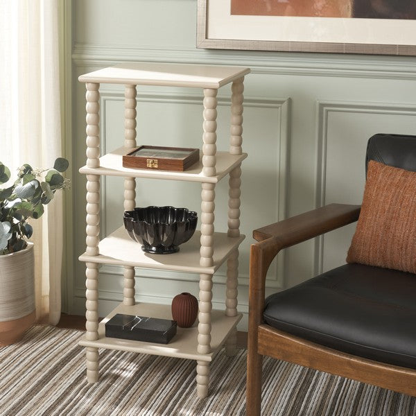 Dilyn 4 Tier Wood Shelving Unit in Sand