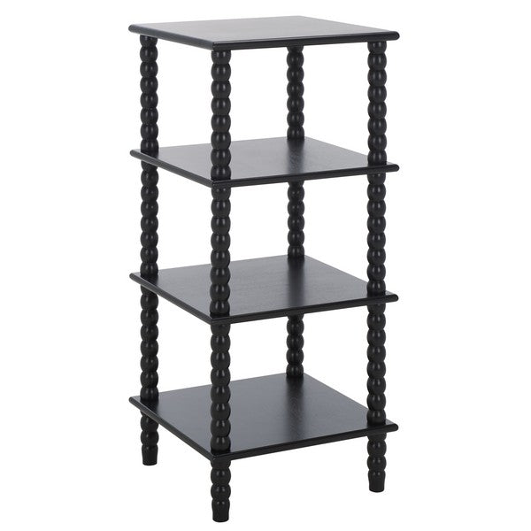 Dilyn 4 Tier Wood Shelving Unit in Matte Black