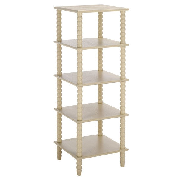 Dilyn Wood 5-Tier Shelving Unit in Sand