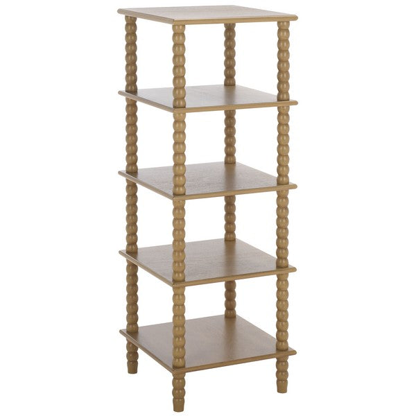 Dilyn Wood 5-Tier Shelving Unit in Desert Brown