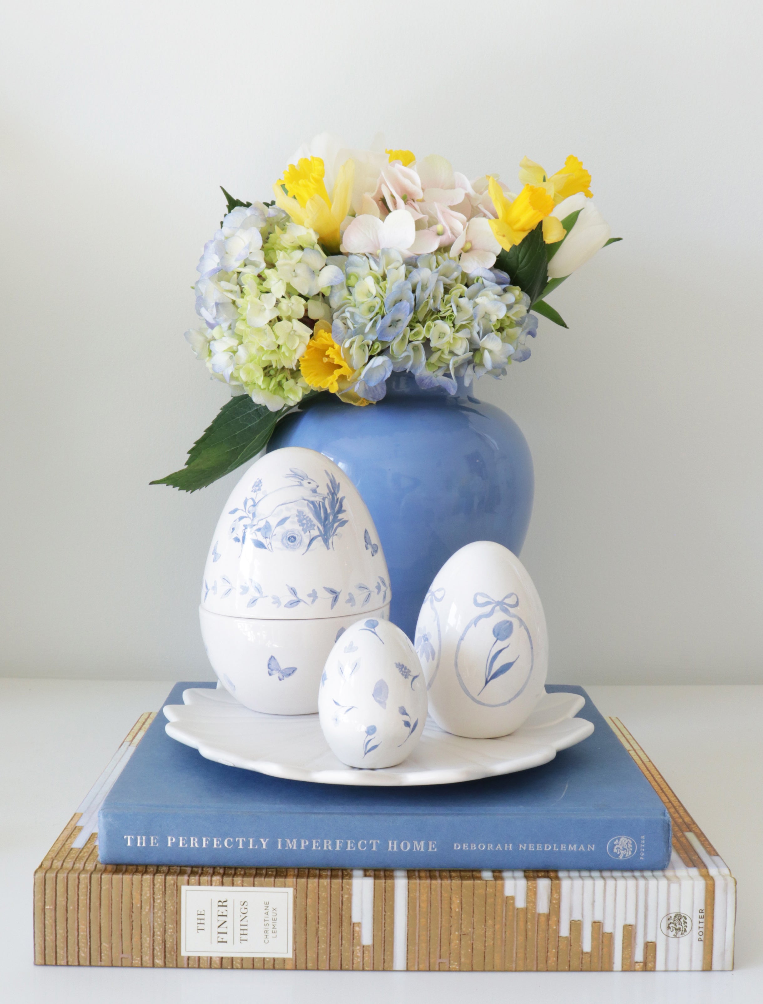 French Blue Ginger Jars