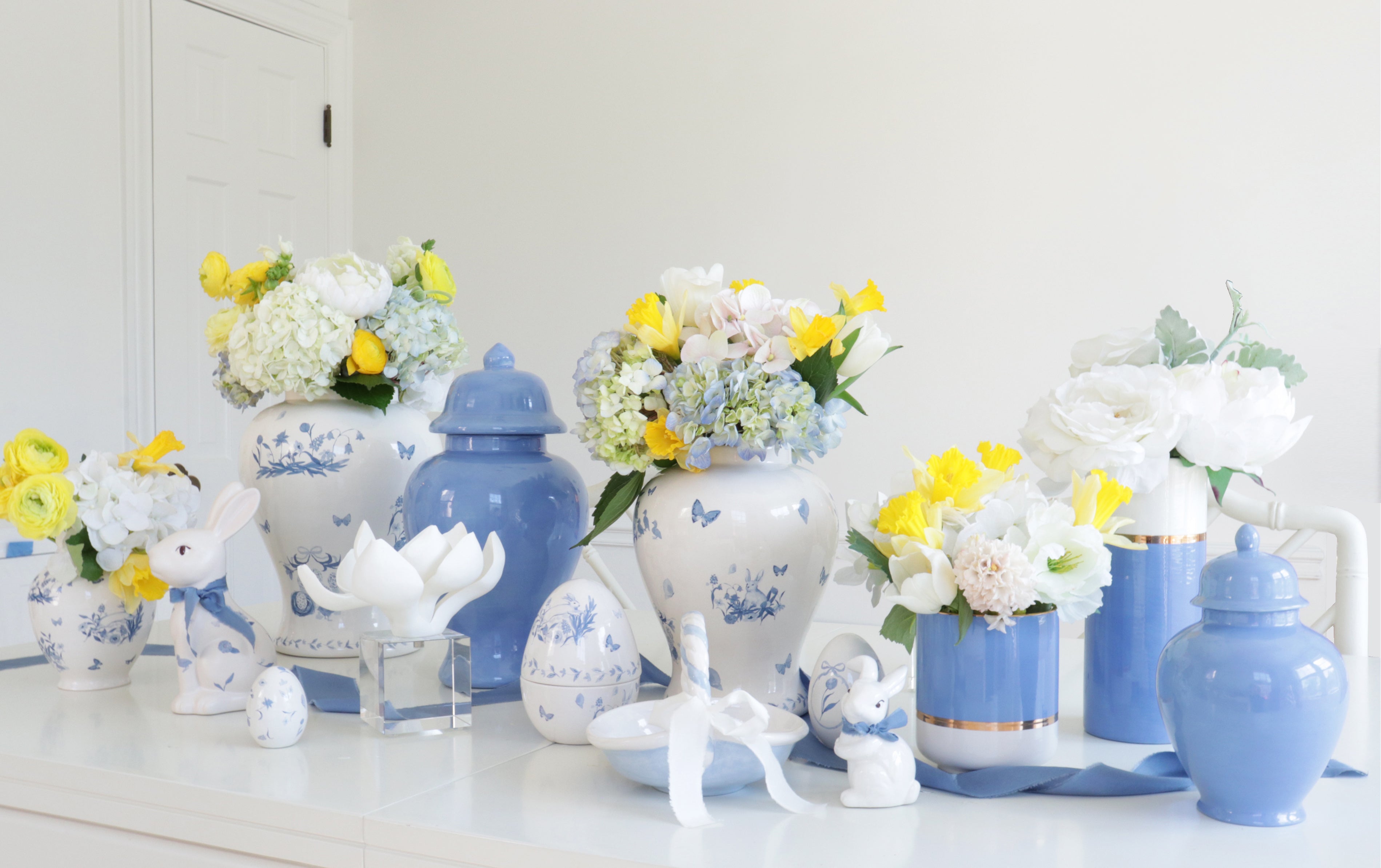 French Blue Ginger Jars