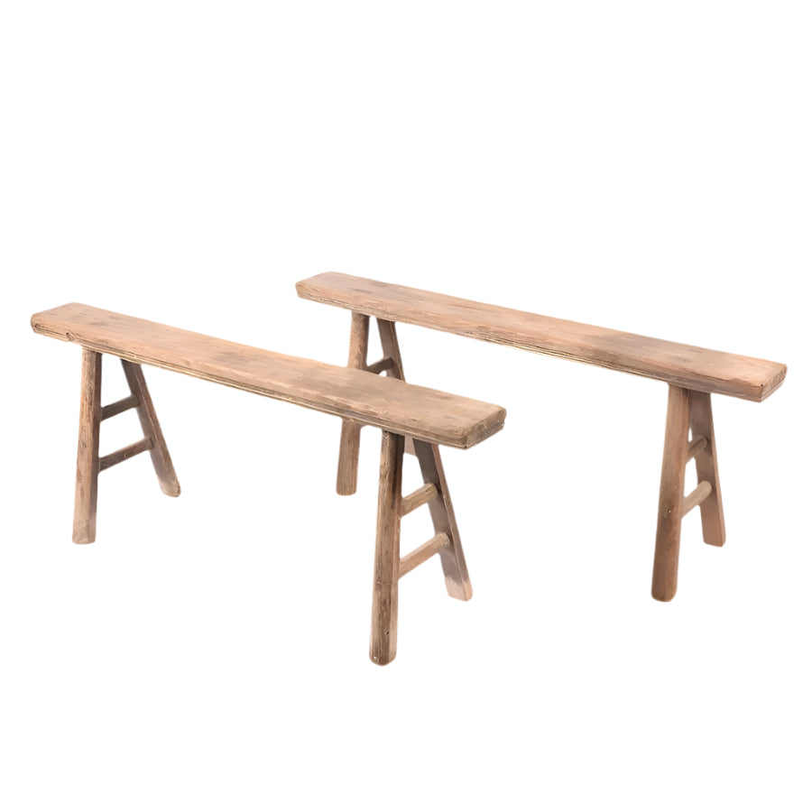 Skinny Elm Wood Bench