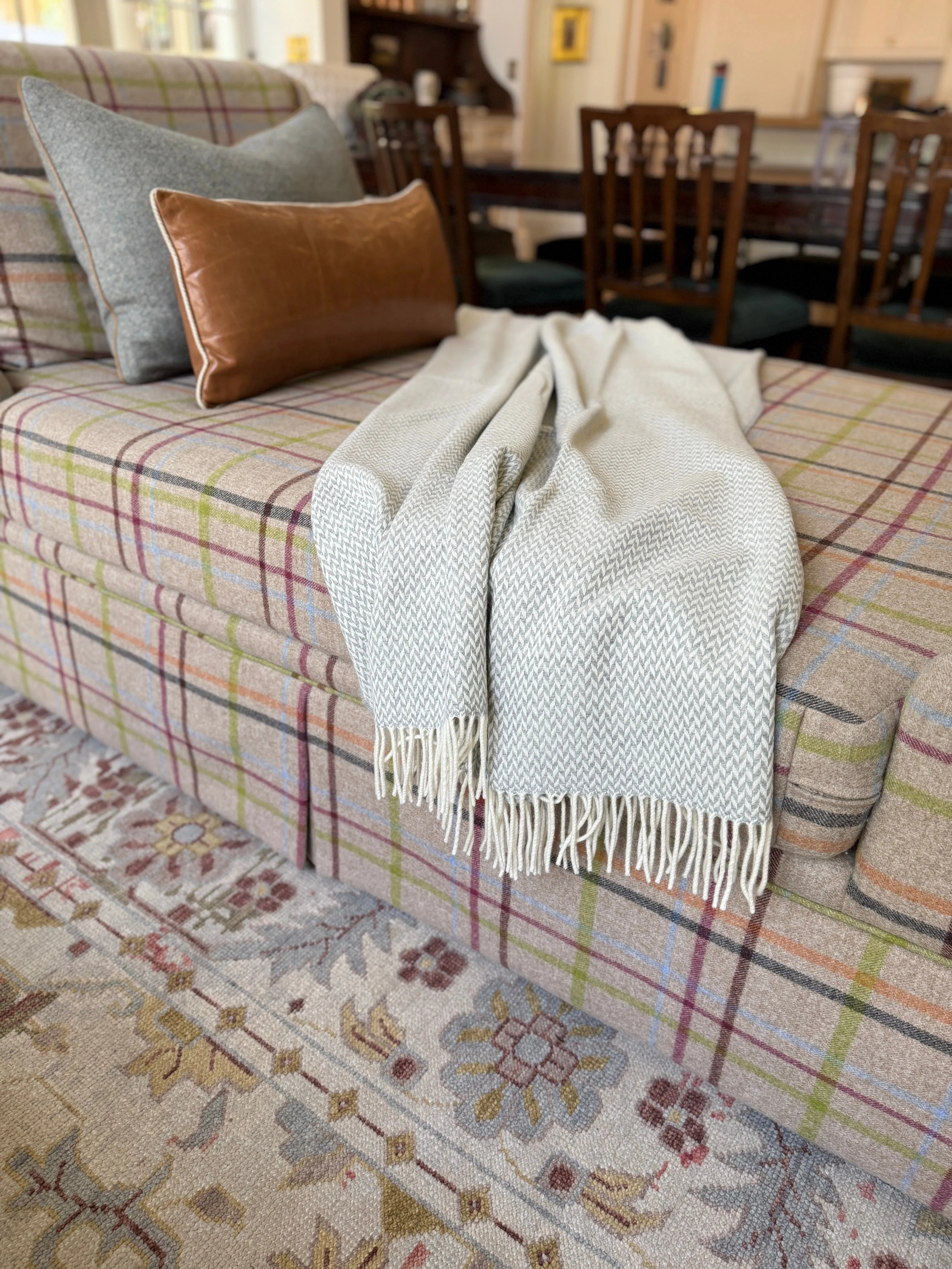 Cloud Herringbone Wool Throw