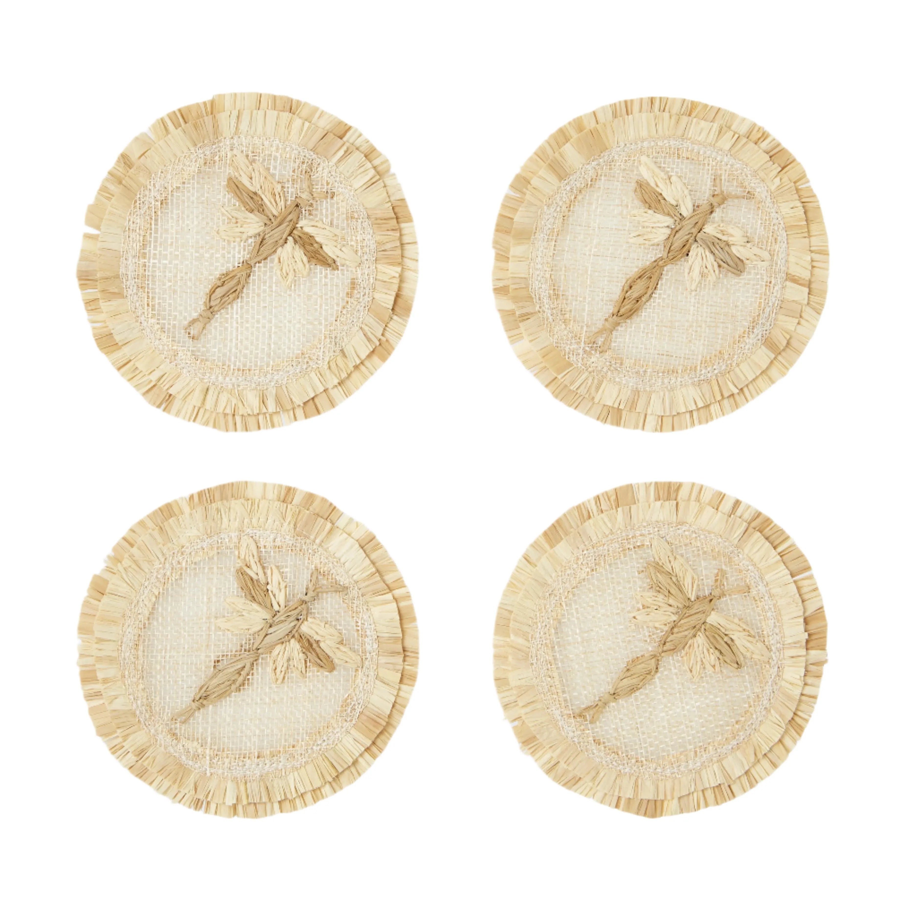 Dragonfly straw coasters