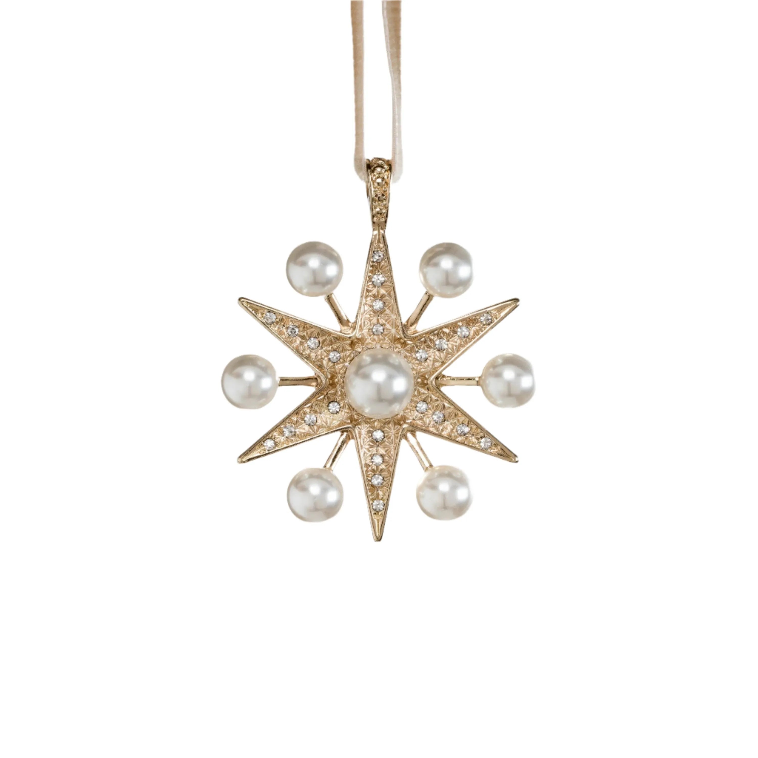 Sputnik pearl star ornament