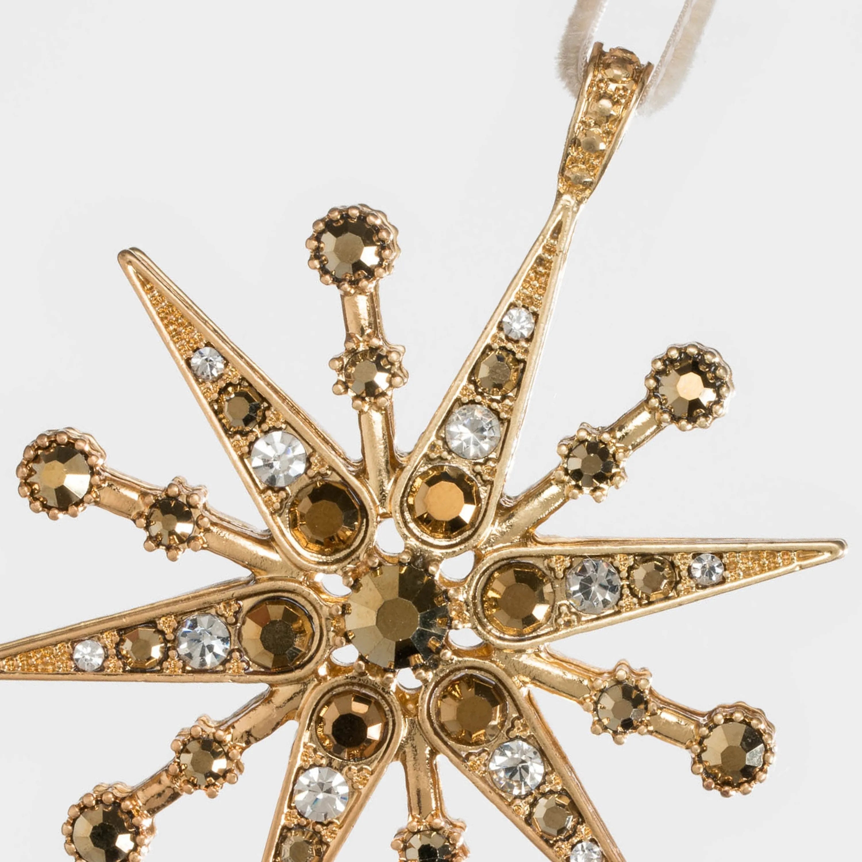 Deco snowflake hanging ornament, gold