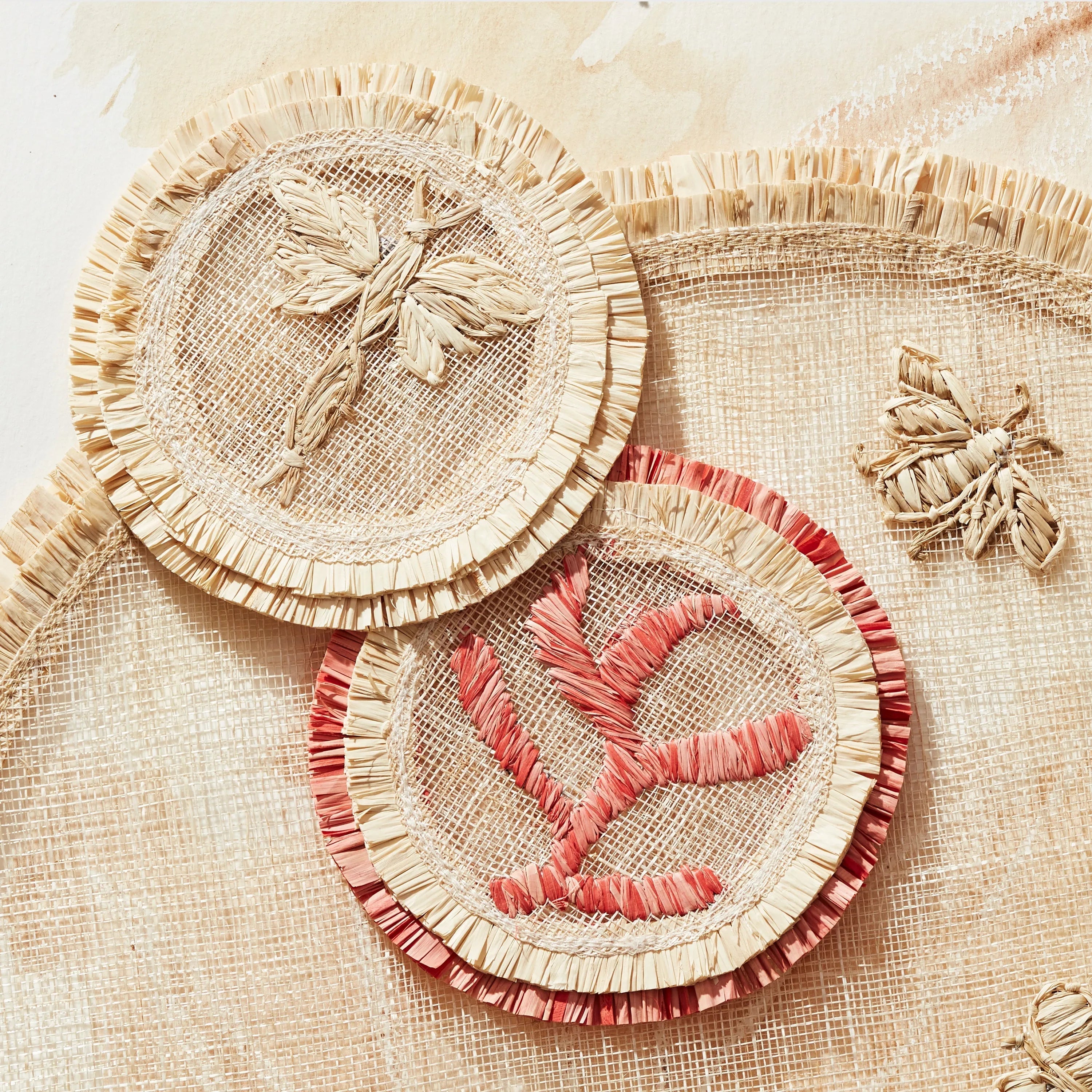 Dragonfly straw coasters