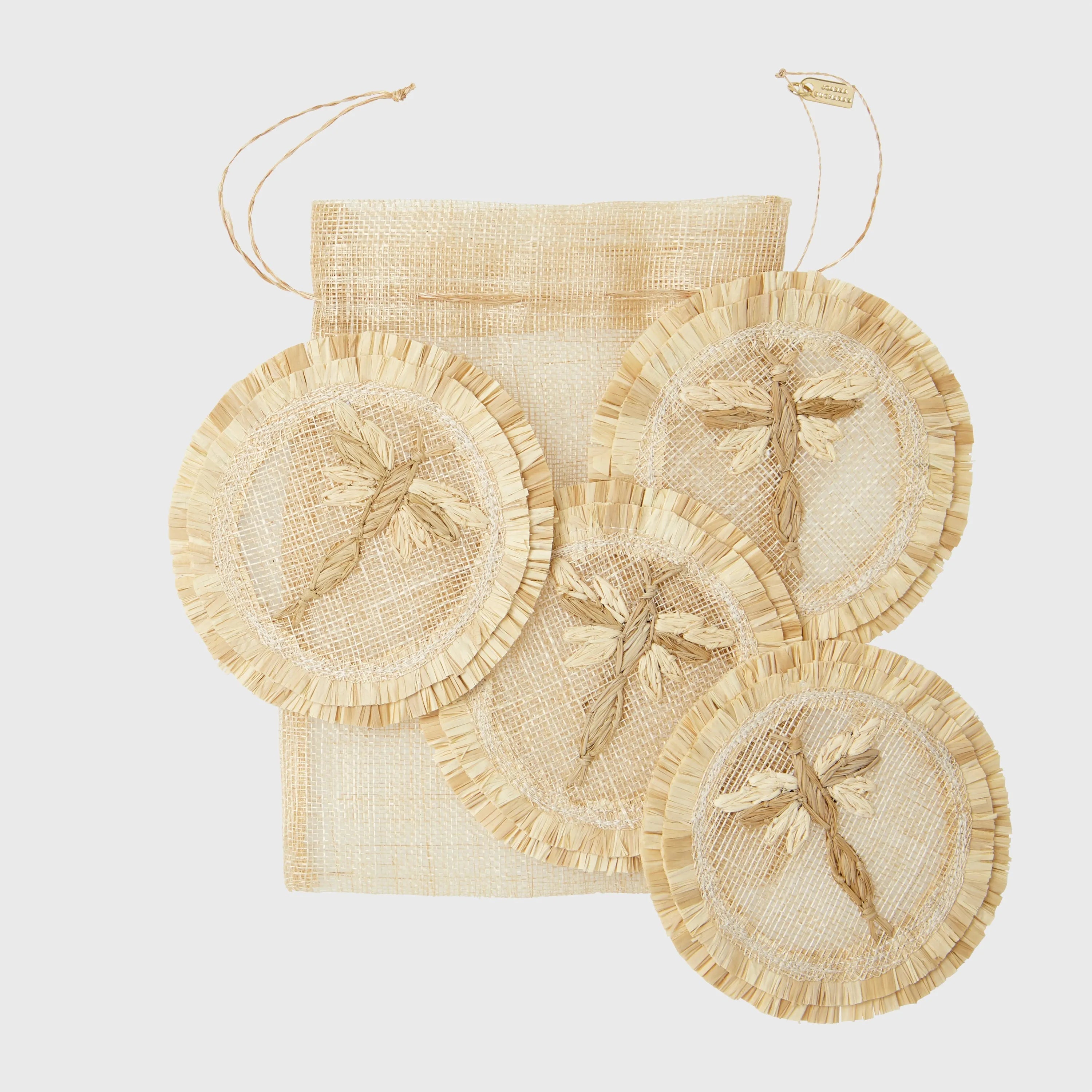 Dragonfly straw coasters