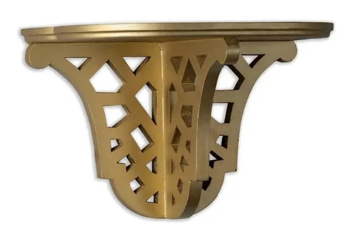 The Enchanted Home Fabulous Antiqued Gold Fretwork Brackets - Large