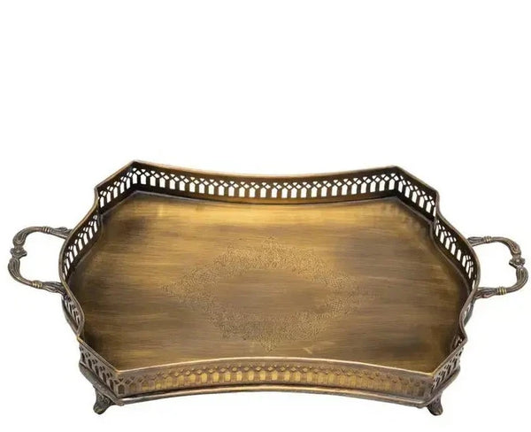 Antique Brass Serving Tray