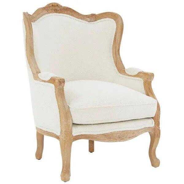 Safavieh Fallon Ivory Boucle Wing Chair