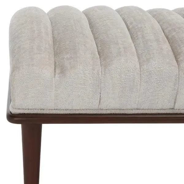 Safavieh Flannery Ivory-Dark Brown Mid-century Bench