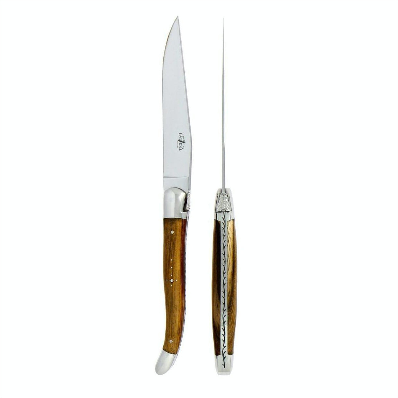 Forge de  Laguiole 2 Piece Steak Knife Set Pistachio Handle Shiny Finish