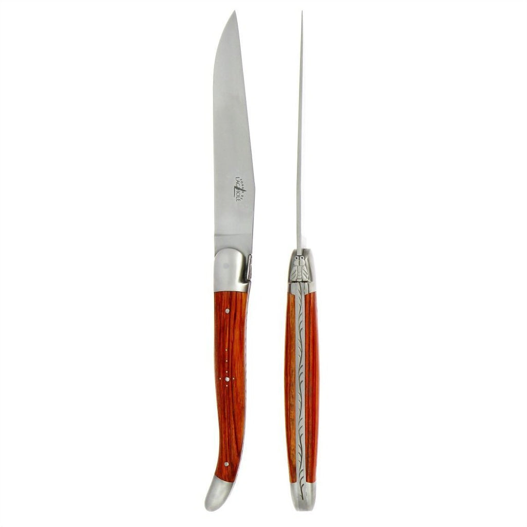 Forge de  Laguiole 2 Piece Steak Knife Set Rosewood Satin Finish