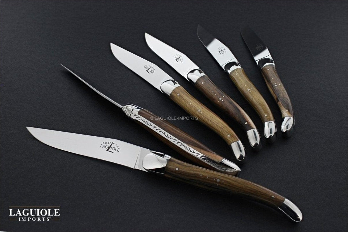 Forge de  Laguiole 6 Piece Steak Knife Set Pistachio Handle Shiny Finish