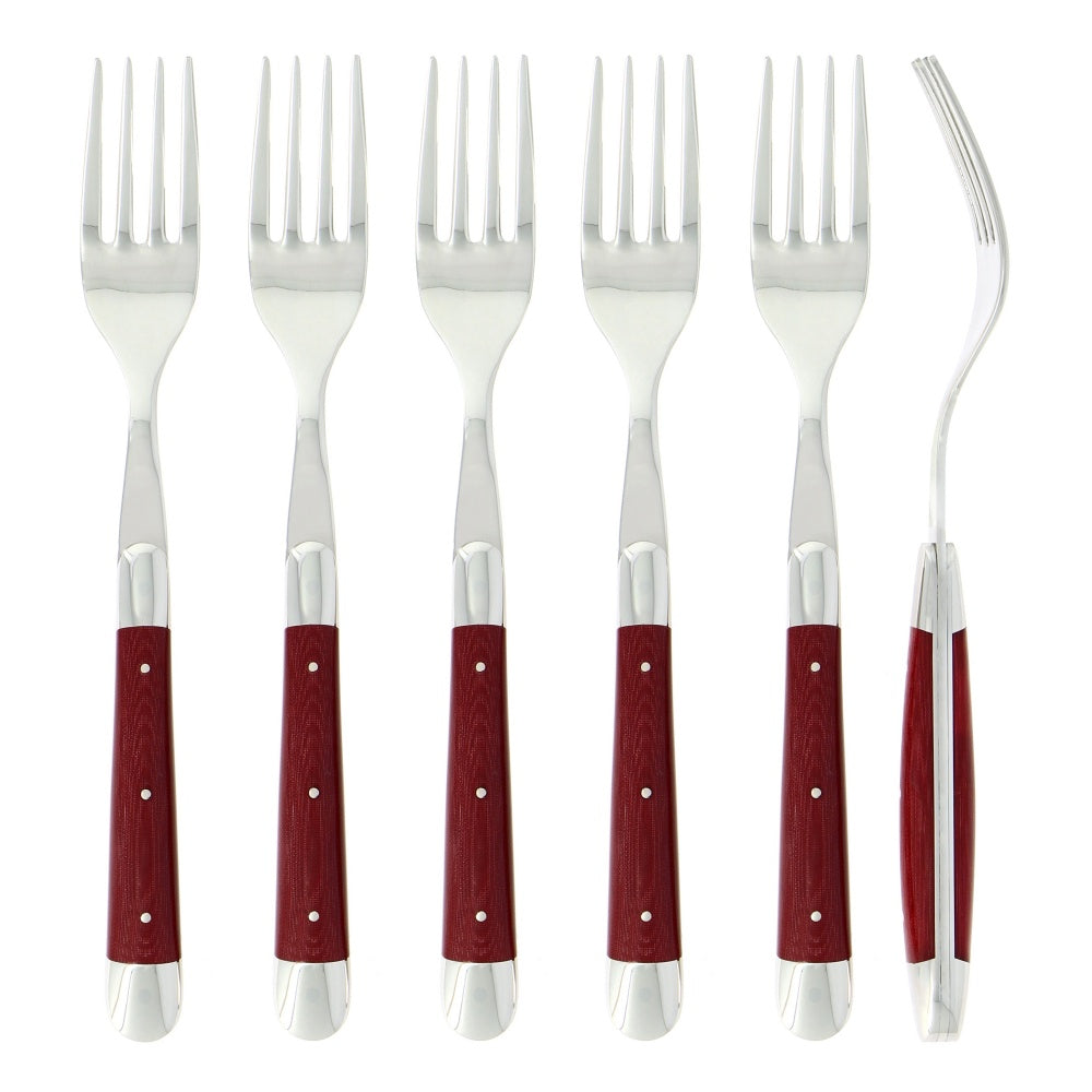 Forge de Laguiole Forks Fabric Series Burgundy