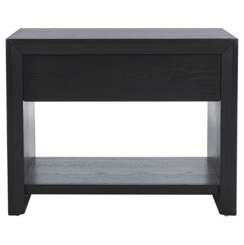 Safavieh Darnell Rubberwood Nightstand in Black with 1 Drawer