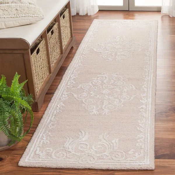 Glamour Wool Rug in Light Brown and Ivory