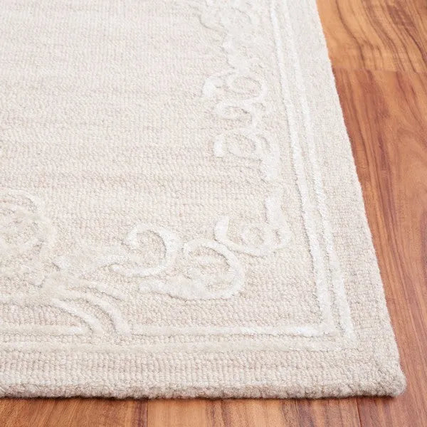 Glamour Wool Rug in Light Brown and Ivory