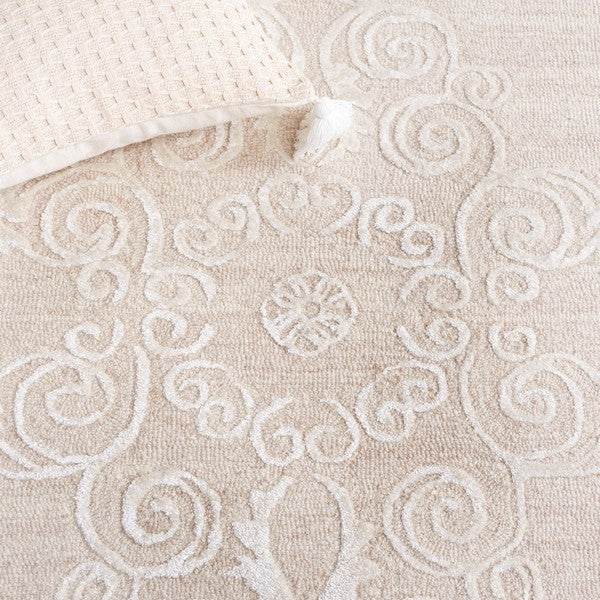 Glamour Wool Rug in Light Brown and Ivory