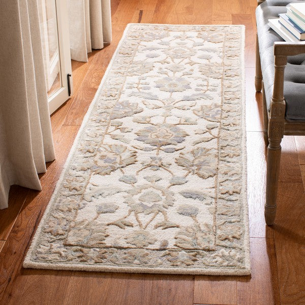 Glamour Wool Rug in Ivory and Gray