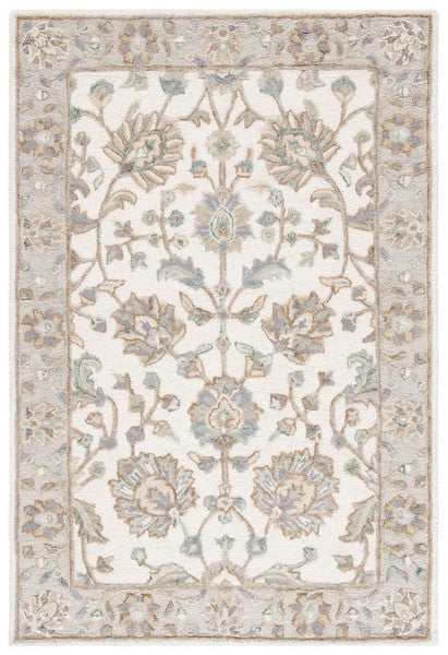 Glamour Wool Rug in Ivory and Gray