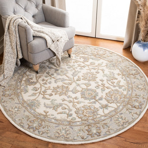 Glamour Wool Rug in Ivory and Gray