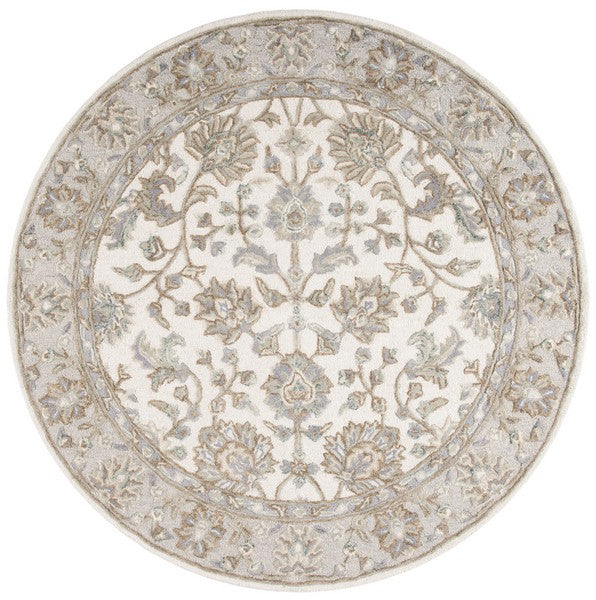 Glamour Wool Rug in Ivory and Gray