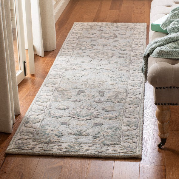 Glamour Wool Rug in Light Blue and Ivory