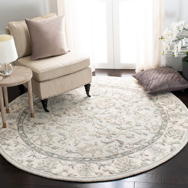 Glamour Wool Rug in Light Blue and Ivory