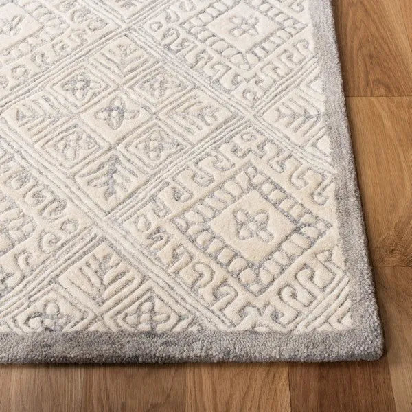 Glamour Wool Rug in Gray and Ivory