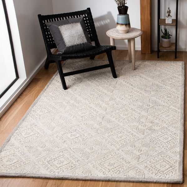 Glamour Wool Rug in Gray and Ivory