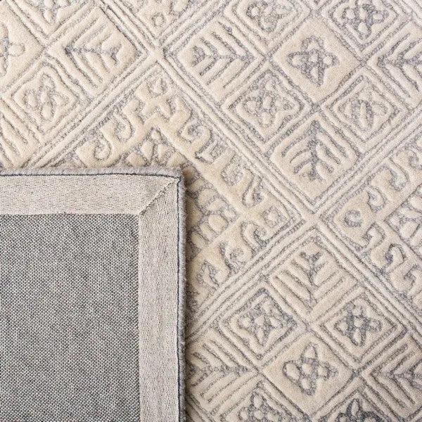 Glamour Wool Rug in Gray and Ivory