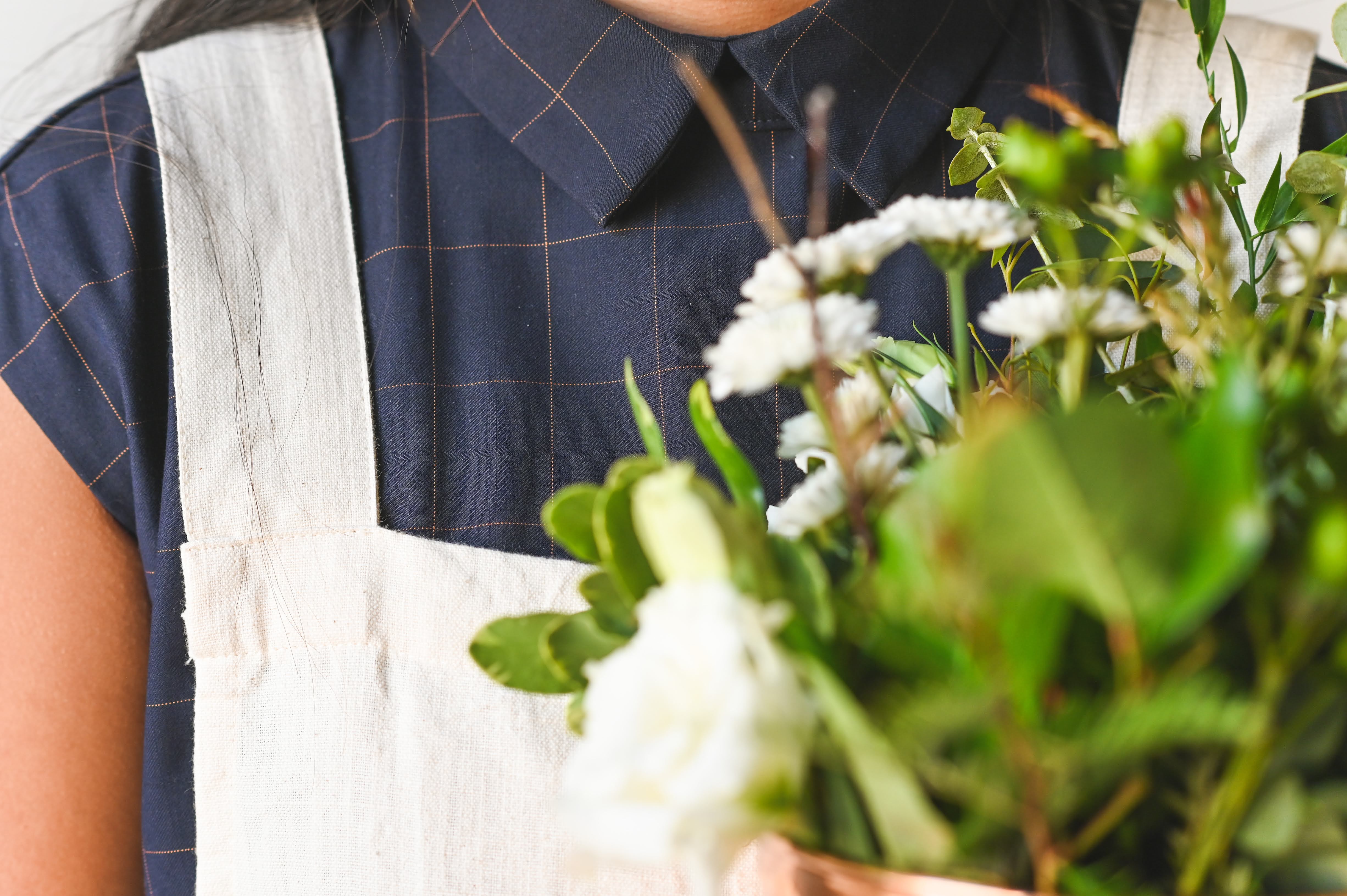 Botanical Embroidered Apron