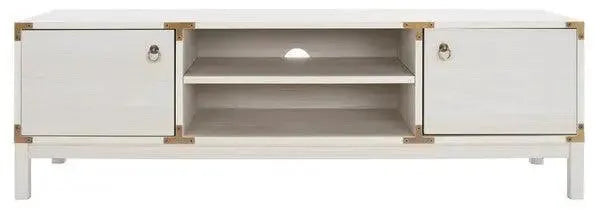 Safavieh Galio White-Gold 2 Door 2 Shelf Media Stand