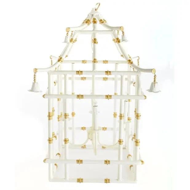 The Enchanted Home Ivory & Gold Bamboo Lantern (Medium)