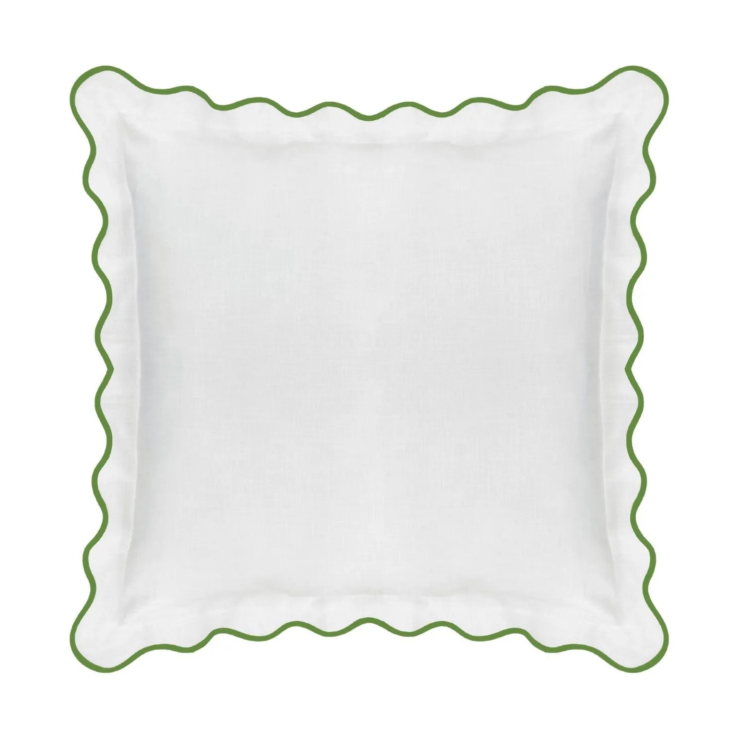 Scalloped Euro Sham, Green / White