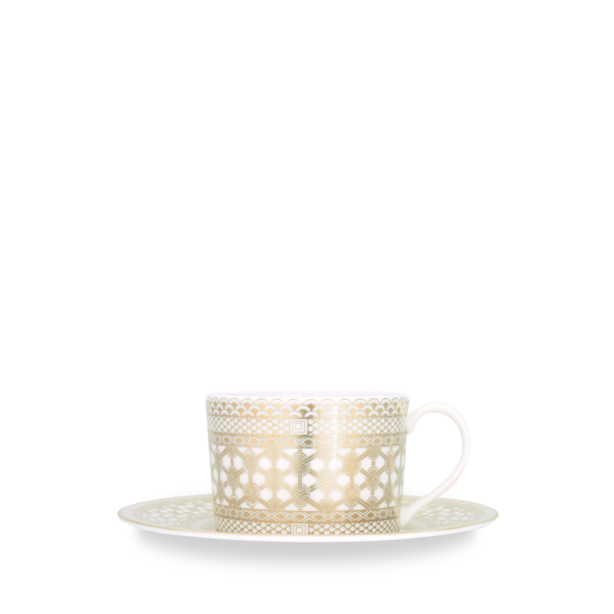 Caskata Wholesale Hawthorne Gilt Cup & Saucer Set of 4