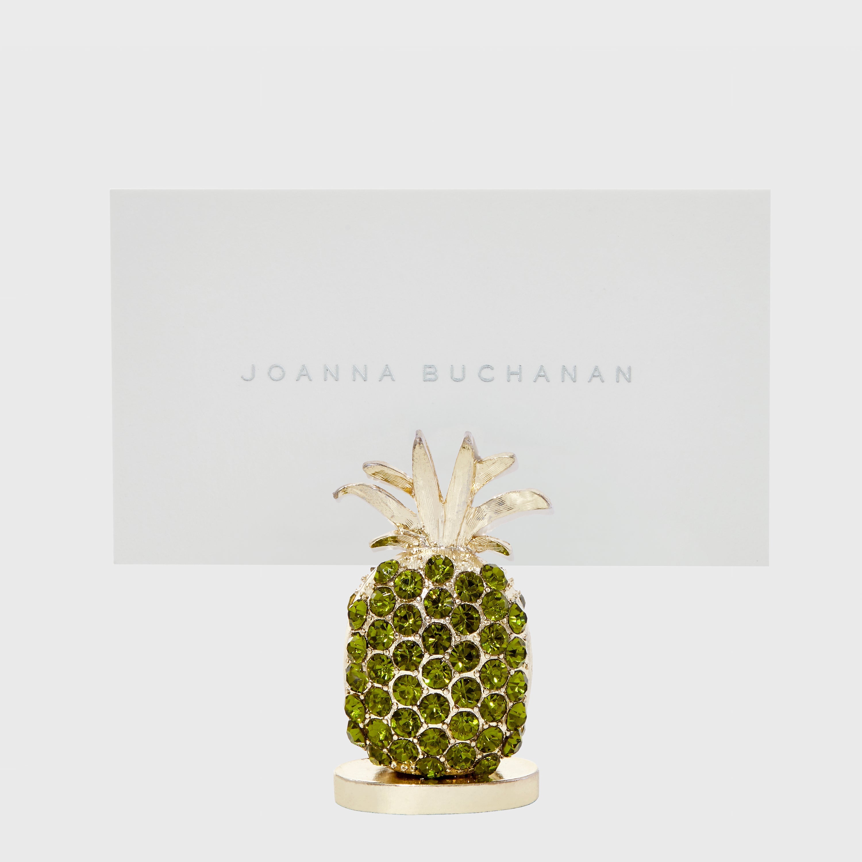 Pineapple placecard holders, olive, set of two