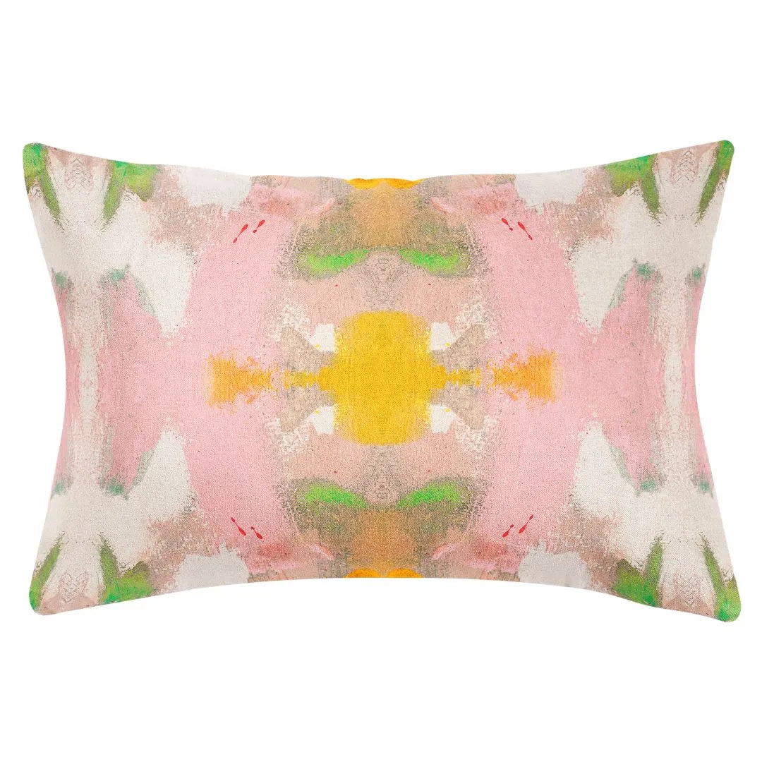 White Lotus Pillow with Pink 14x20