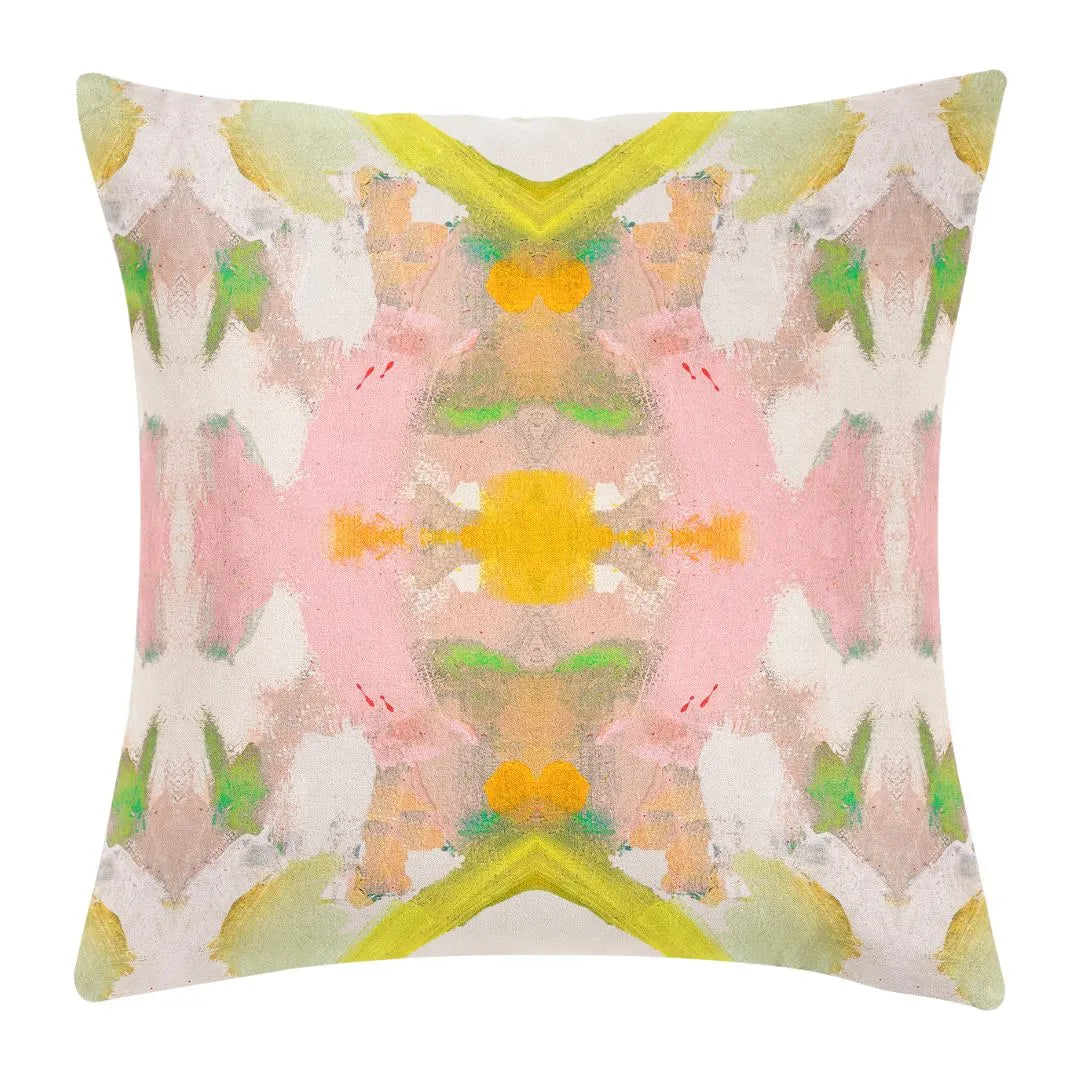 White Lotus Pillow with Pink 22x22