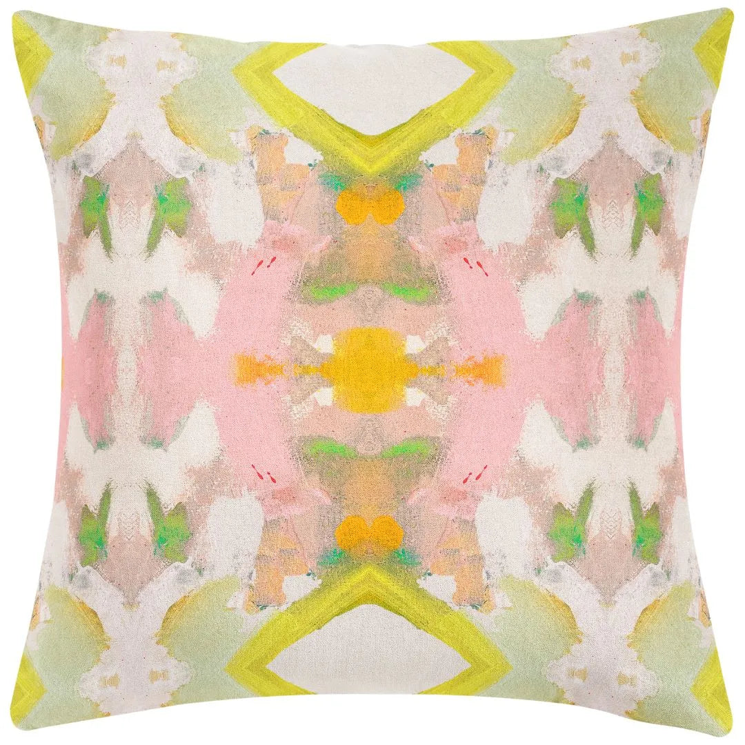 White Lotus Pillow with Pink 26x26