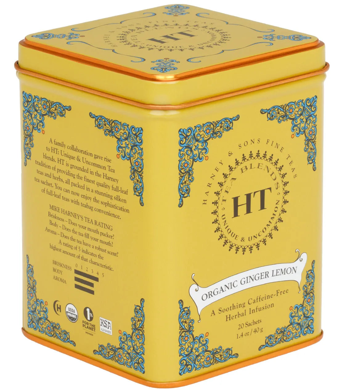 Organic Ginger Lemon, HT Tin of 20 Sachets